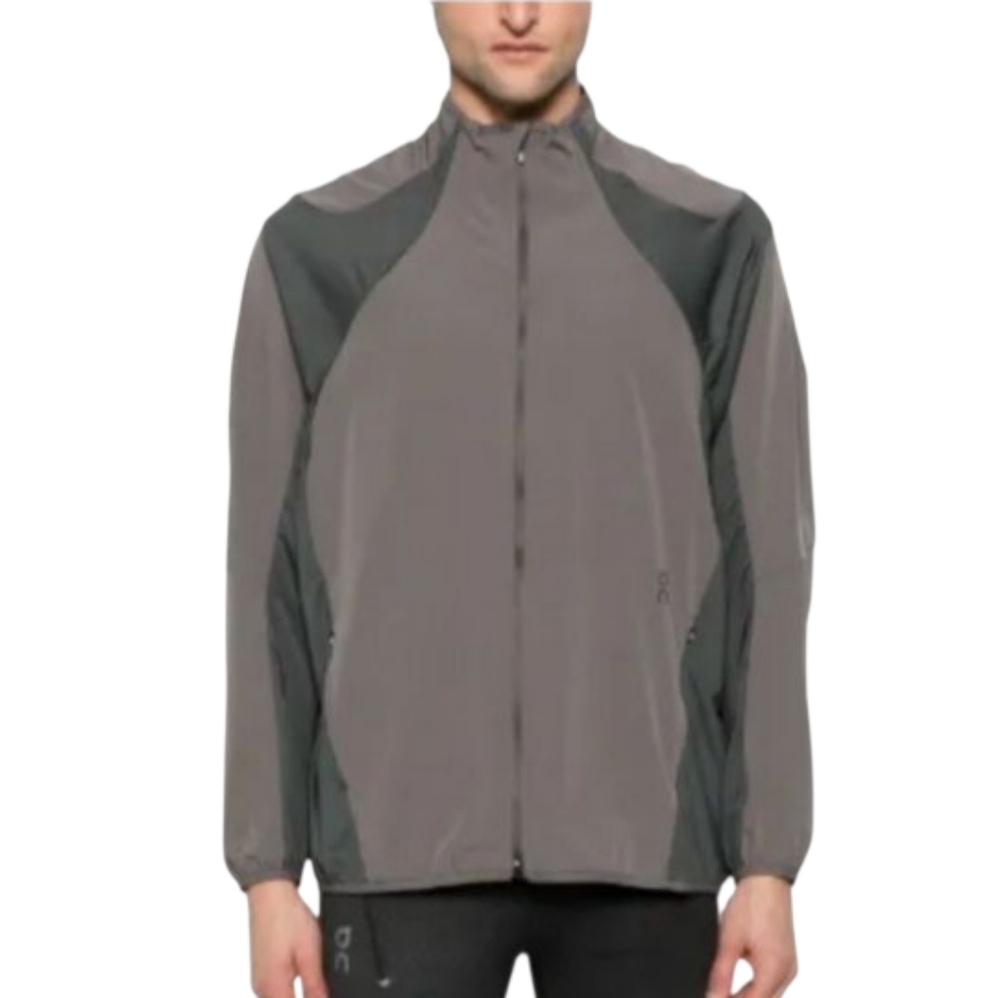 On Running Gray Windbreaker Lightweight Performance Jacket